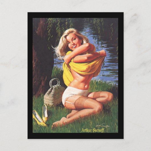 Carte postale de pin-up des années 1950 (Devant)