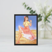 Carte postale de pin-up girl des années 1950 (Debout devant)