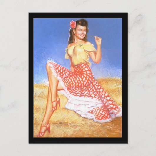 Carte postale de pin-up girl des années 1950 (Devant)