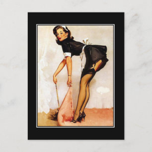Carte postale de pin-up girl des années 1950