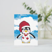 Carte postale de pingouin de Noël mignonne (Debout devant)