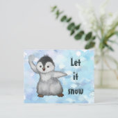 Carte postale de pingouin d'hiver (Debout devant)