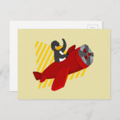 Carte postale de pingouin volant (Devant / Derrière)