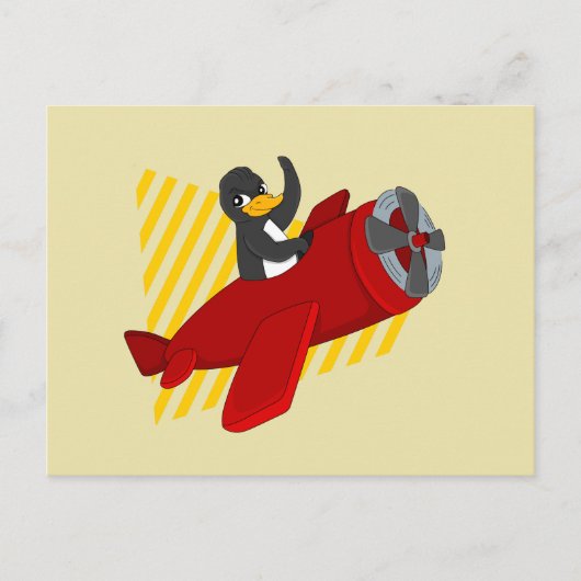 Carte postale de pingouin volant (Devant)