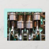 carte postale de pistons de moteur de voiture (Devant / Derrière)