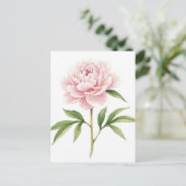 Carte postale de pivoine rose (Debout devant)