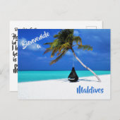 Carte postale de plage aux Maldives (Devant / Derrière)