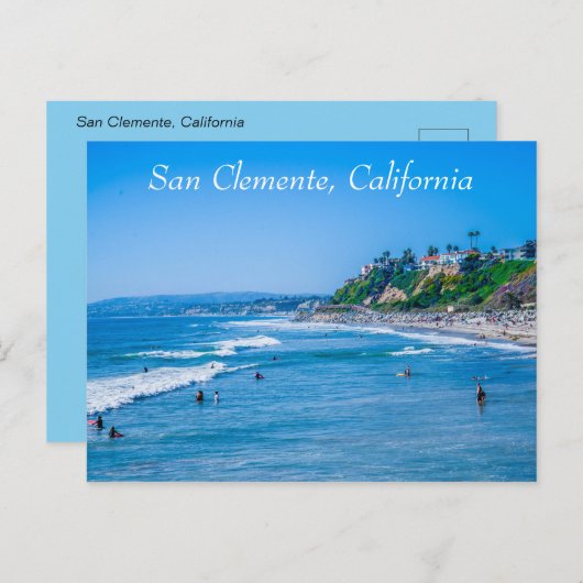 Carte postale de plage de San Clemente (Devant / Derrière)
