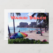 Carte postale de plage de Waikiki (Devant / Derrière)