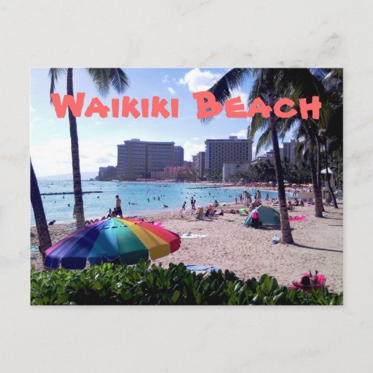 Carte postale de plage de Waikiki (Devant)