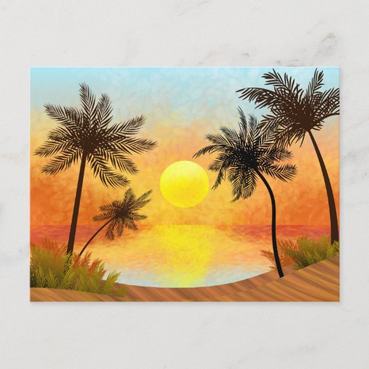 Carte postale de plage tropicale (Devant)