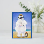 Carte postale de plage tropicale de l'ours polaire (Debout devant)