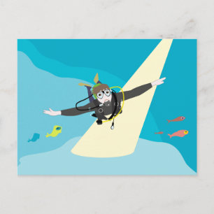 Carte postale de plongeur