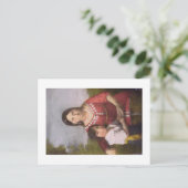 Carte postale de Pocahontas avec son fils. (Debout devant)