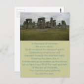 Carte postale de poème de solstice d'été de (Devant / Derrière)
