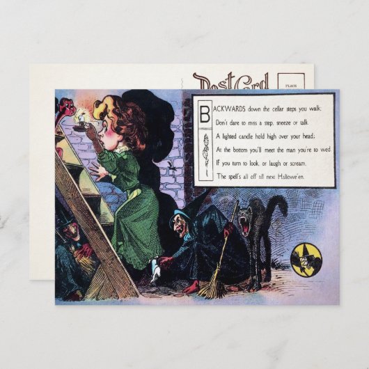 Carte postale de poème Halloween victorien 1 (Devant / Derrière)