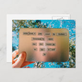 Carte postale de poésie magnétique (Devant / Derrière)