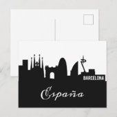 Carte postale de points de repère de Barcelone (Devant / Derrière)