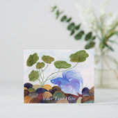 Carte postale de poisson combattant bleu (Debout devant)