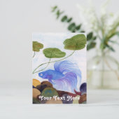 Carte postale de poisson combattant bleu (Debout devant)