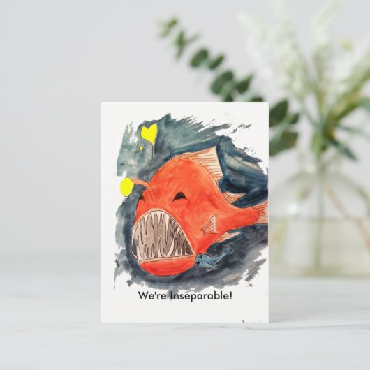 Carte postale de poisson de pêche inséparable (Debout devant)