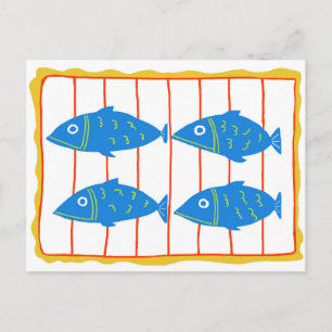 Carte postale de poisson en conserve