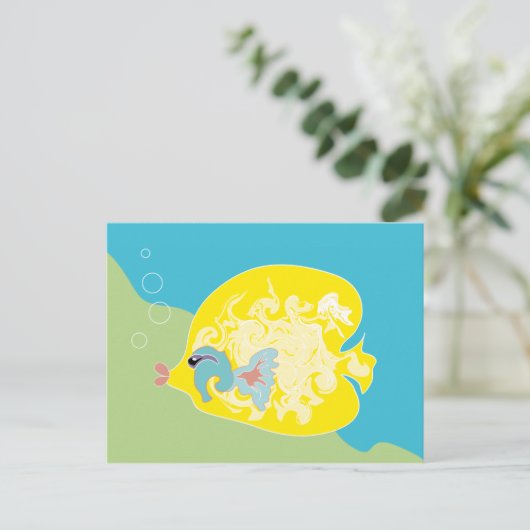 Carte postale de poisson jaune (Debout devant)