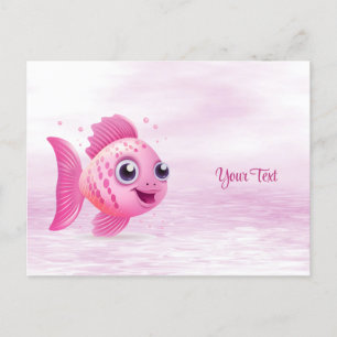 Carte postale de poisson rose