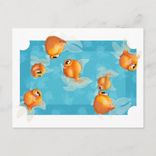 Carte postale de poisson rouge clair (Devant)