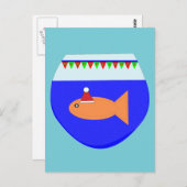 Carte postale de poisson rouge de Noël (Devant / Derrière)