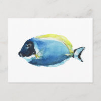 Carte postale de Poisson Tang Bleu Poudre