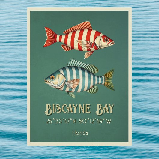 Carte postale de poissons de la baie de Biscayne e