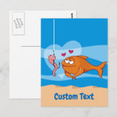 Carte postale de poissons et d'appâts amoureux (Devant / Derrière)