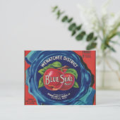 carte postale de pommes de phoque bleu (Debout devant)