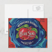 carte postale de pommes de phoque bleu (Devant / Derrière)