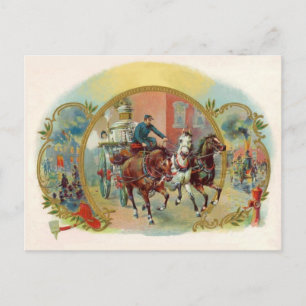 Carte postale de pompier de l'ère victorienne