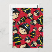 Carte postale de pompier mignonne (Devant / Derrière)