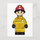 Carte postale de pompier mignonne (Devant)