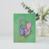 carte postale de porc-fusée (Debout devant)