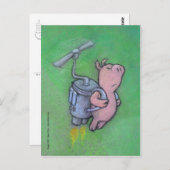 carte postale de porc-fusée (Devant / Derrière)