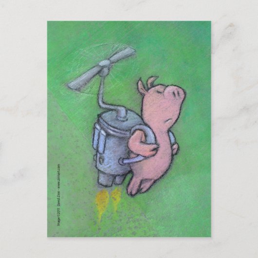 carte postale de porc-fusée (Devant)