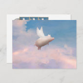 carte postale de porc volant (Devant / Derrière)