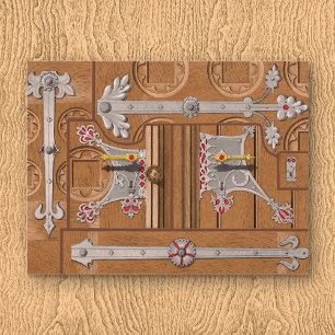 Carte postale de porte de chambre verrouillée