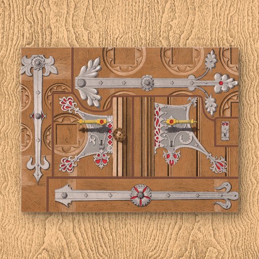 Carte postale de porte de chambre verrouillée