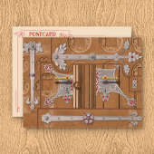 Carte postale de porte de chambre verrouillée