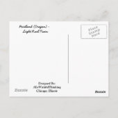 Carte postale de Portland, train léger de l'Oregon (Dos)