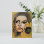 Carte postale de portrait de beauté estivale (Debout devant)