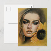 Carte postale de portrait de beauté estivale (Devant / Derrière)