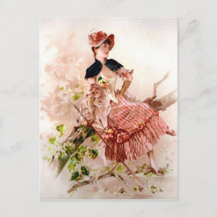 Carte postale de portrait de dame vintage