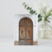 Carte postale de poteau de porte en bois rustique (Debout devant)